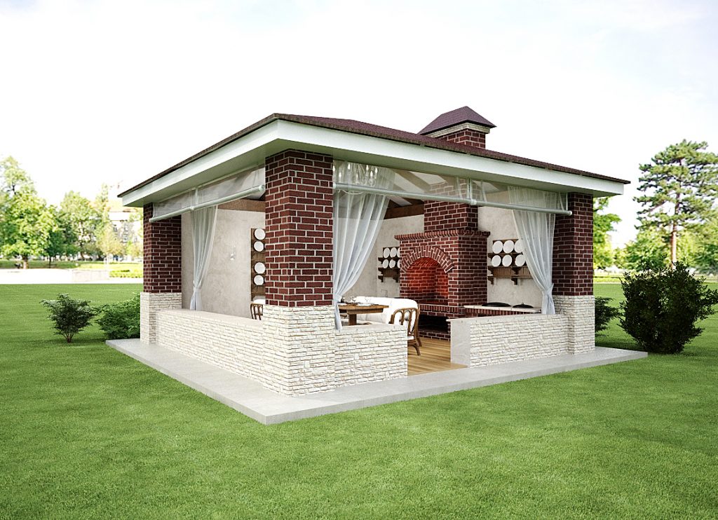 Construction and arrangement of a summer kitchen at the dacha with your own hands: projects, design, arrangement, with barbecue and barbecue (60+ Photos & Videos) + Reviews